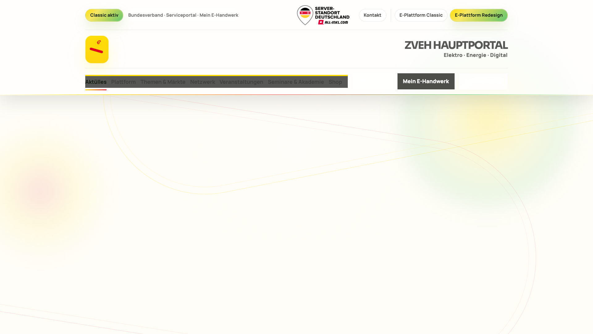 Hauptportal Startseite im Redesign